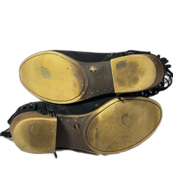 Lucky Brand Frida fringe suede bootie black size 10 - Picture 7 of 11